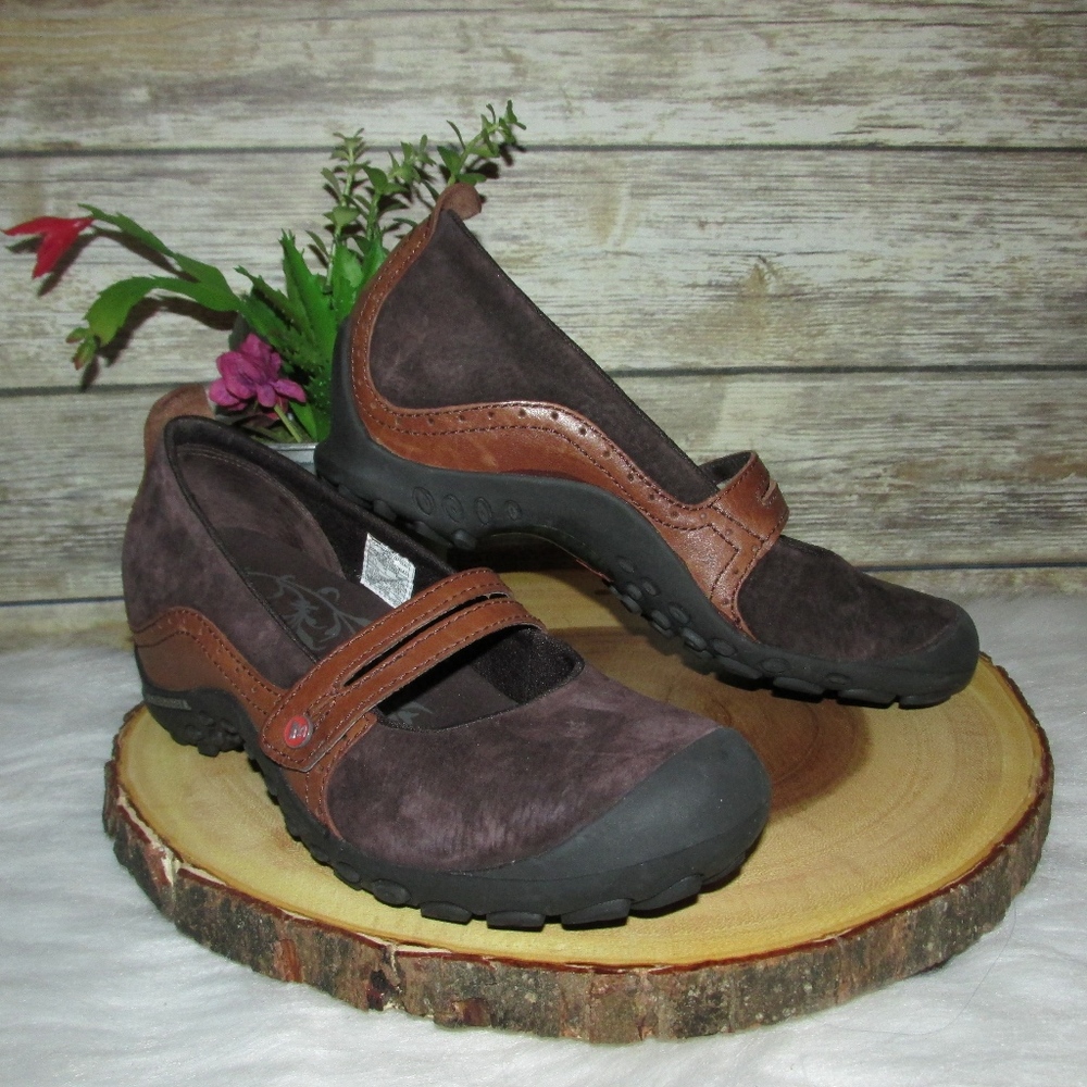 Merrell Plaza Bandeau Brown Mary Jane Wedges